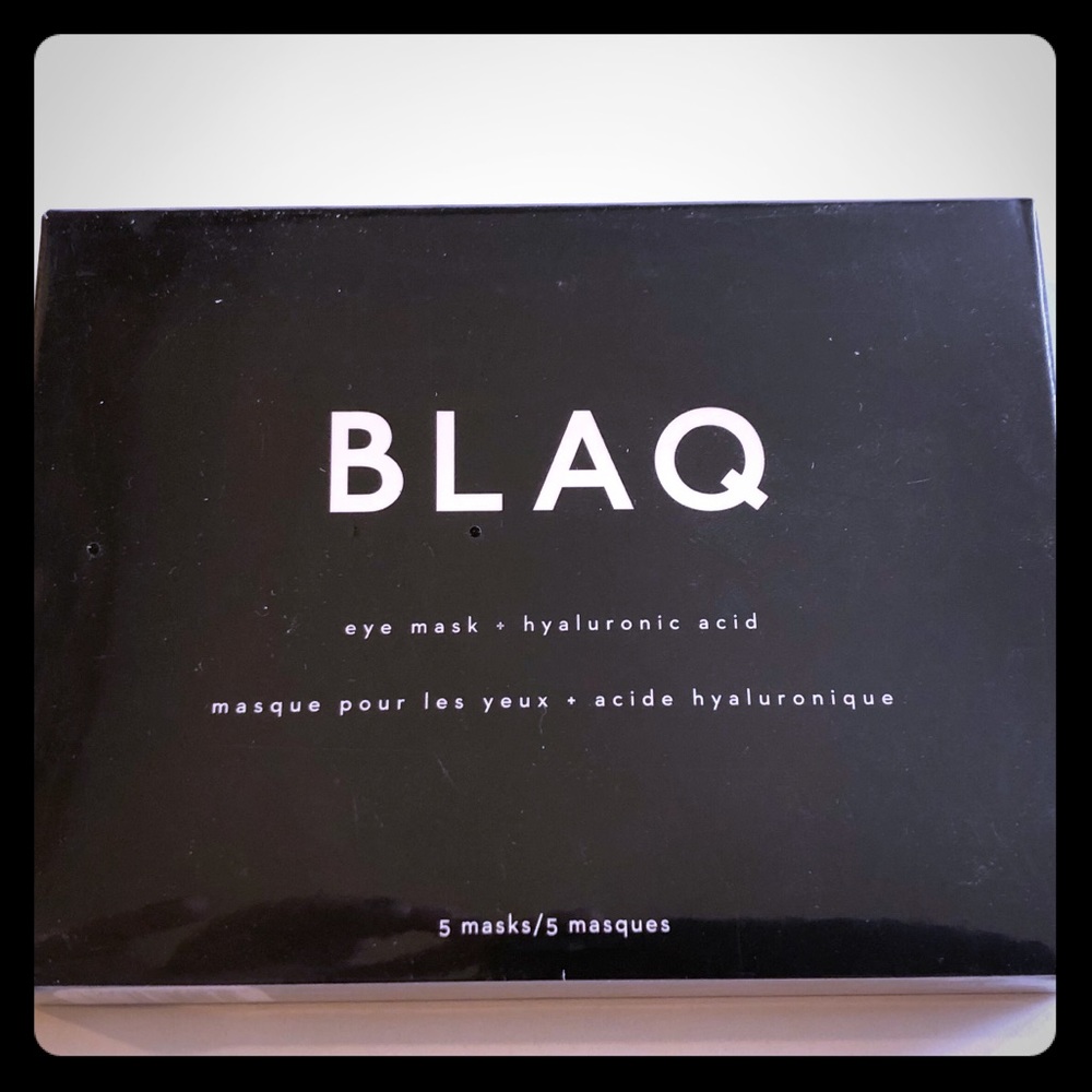 NWT BLAQ Eye mask. Hyaluronic acid. 5 masks.